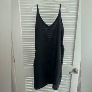 Mango mini satin low front black dress